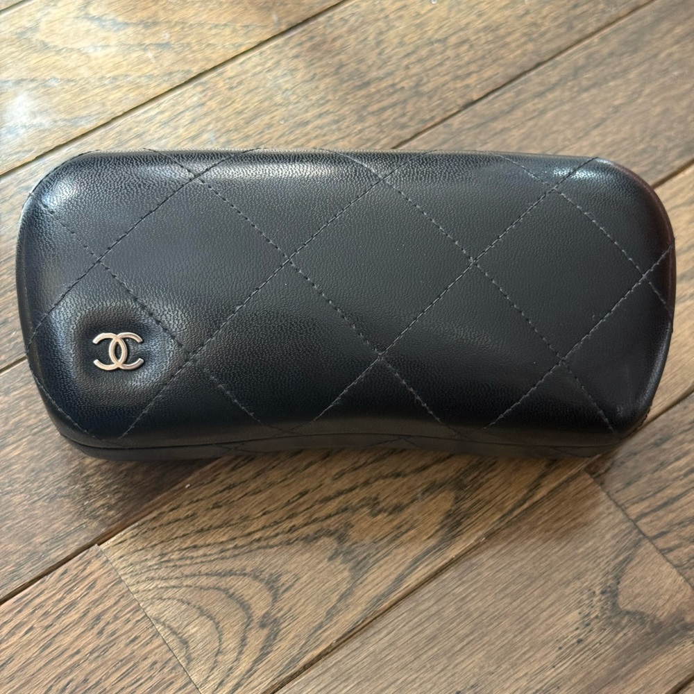 CHANEL Hard Black Quilted Eyewear Case
